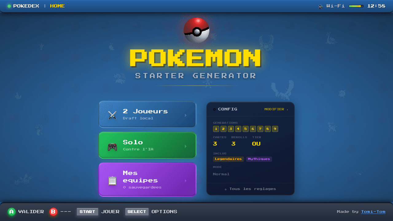 Pokérandom — Starter-Generator